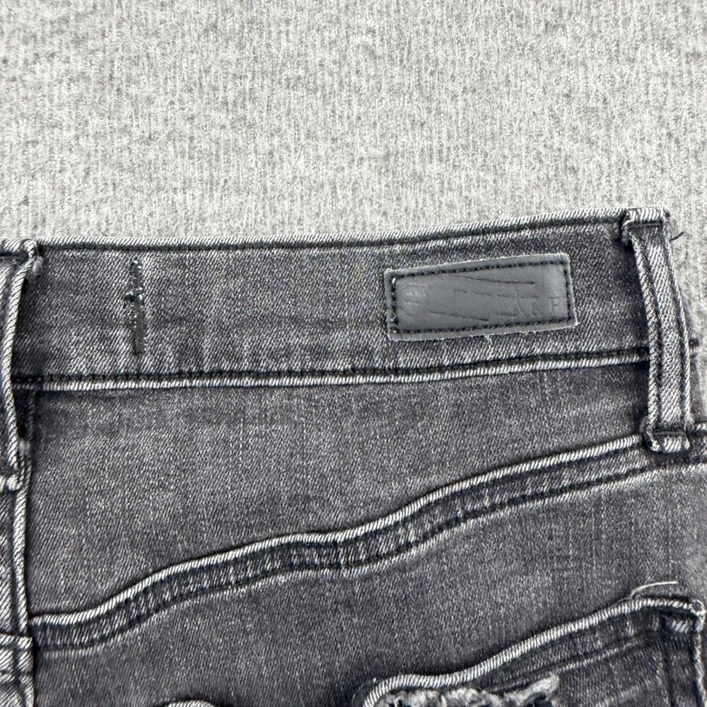 Abercrombie‎ & Fitch Women's 27 High Rise Distressed Denim Shorts Black Frayed